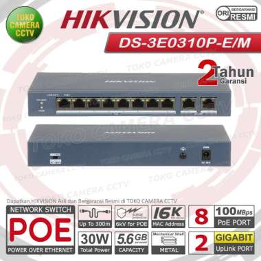 SWITCH POE HIKVISION 8 PORT 2 UPLINK