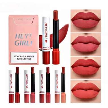 Hey Girl Lipstik Korea Matte Tahan Lama isi 4pcs Warna Hefang Lipstik Lipstik Hey girl