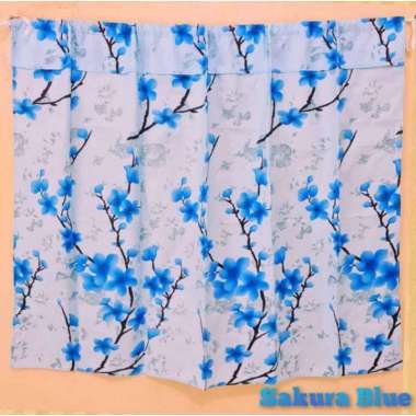 Gorden Kolong Dapur Tirai Penutup Bawah Tempat Masak Dapur Sakura Blue