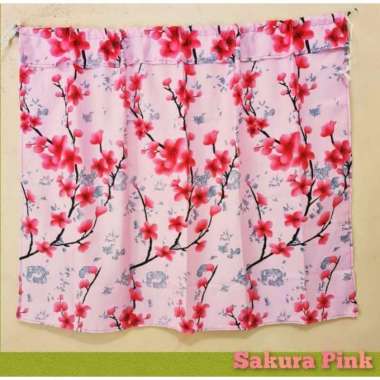 Gorden Kolong Dapur Tirai Penutup Bawah Tempat Masak Dapur Sakura Pink