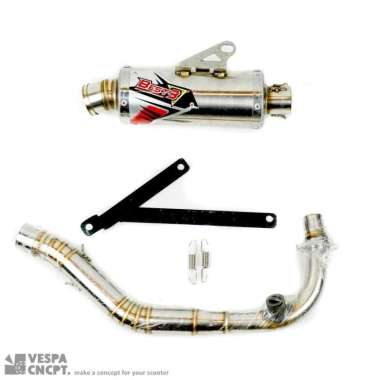 KNALPOT BEST3 EXHAUST BULAT SHORT VESPA LX S 2V