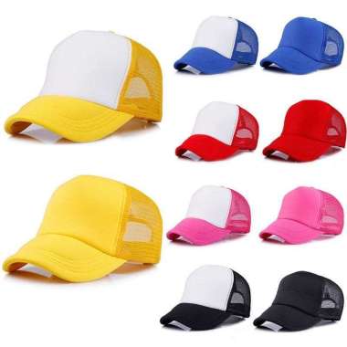 Topi Trucker Jaring Polos / Topi Jaring polos kuning