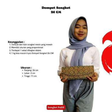 Songket Pash - Dompet Songket 26 Cm Khas Palembang Berbagai Macam Motif Dan Warna - Songket Pash Hit