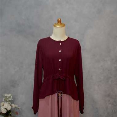 D&R PROJECT - NIRMALA DRESS gamis crinkle airflow premium fashion muslim stylish M NIRMALA MAROON DU