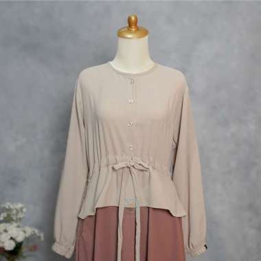 D&R PROJECT - NIRMALA DRESS gamis crinkle airflow premium fashion muslim stylish L NIRMALA GREEN DUS