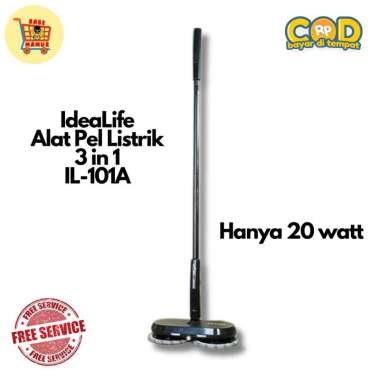 IDEALIFE Electric Mop IL-101A - Alat Pel Listrik Otomatis 3 in 1, Ringan & Praktis