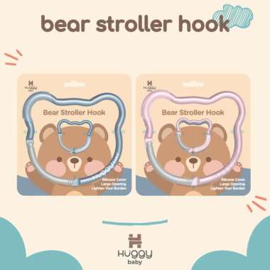 Huggy Baby ACC006 Bear Stroller Hook | Gantungan Stroller Anak Beruang PINK