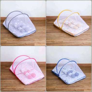 KASUR BAYI KELAMBU SATU SET BANTAL DAN GULING DAKRON RANDOM GIRL