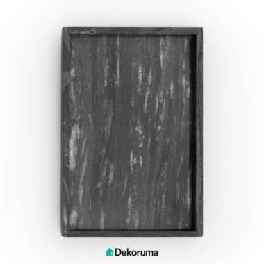 Dekoruma LEON Marble Tray Rectangle Ukuran 30x20 CM / Tatakan Marmer Hitam