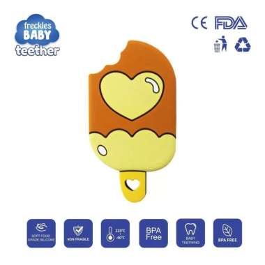 Freckles Baby Ice Cream Teether | Mainan Gigitan Bayi LOVE YELLOW