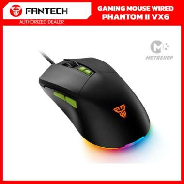 FANTECH PHANTOM II VX6 Gaming Mouse Wired Macro 7D Kabel Hitam