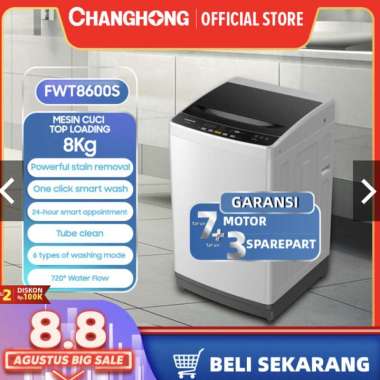 Changhong FWT8600S Mesin Cuci 1 Tabung Top Loading 8 kg FWT8600 7Kg