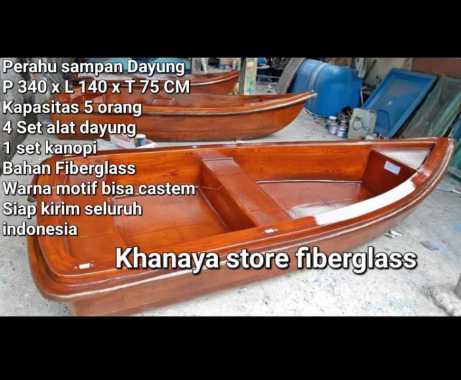 Perahu sampan dayung,perahu dayung motif kayu,perahu sampan fiberglass 4 dayung termura
