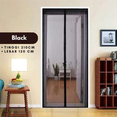BATHI Tirai Pintu Magnet Anti Nyamuk Polos Warna Kelambu Kawat Nyamuk Anti Fly Mosquito Net 120x210c