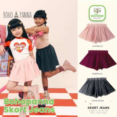 Rok Bawahan Anak - Bohopanna Skort Jeans 9-10Y Raspberry