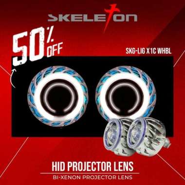 Lampu Utama Mobil HID PROJIE Skeleton - WHITE-BLUE WHITE-BLUE