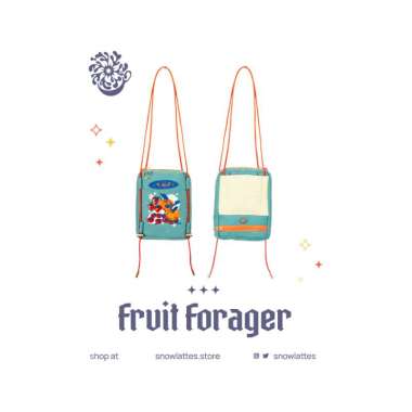 SNOWLATTES Forager Sling Bag with Foldable Shopping Bag Fruit