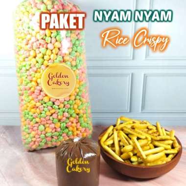 PAKET NYAM NYAM RICE CRISPY 1KG + STIK BISKUIT + COKLAT CAIR