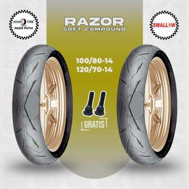 Ban Depan Belakang Tubles Motor HONDA PCX 150 SOFT COMPOUND SWALLOW RAZOR Ring 14 SWALLOW RAZOR 100/