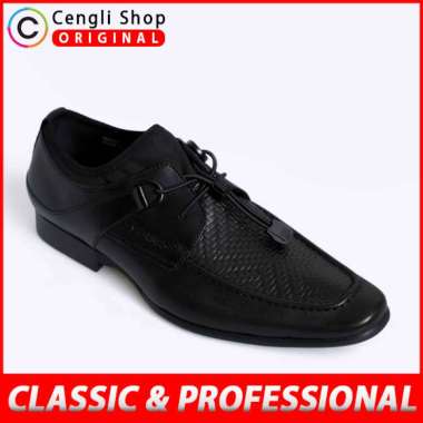 SEPATU EVERBEST PANTOFEL PRIA ORIGINAL FORMAL DERBY KULIT ASLI ORI BRANDED HITAM BLACK EM48
