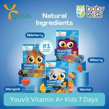 Youvit Vitamin A+ Kids 7 Days - Vitamin Mata Anak dengan Lutein, Vitamin A, dan Ekstrak Bilberry