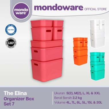 Organizer Storage Box - Kotak Penyimpanan - Mondoware Plastik Ukuran L Hermes Orange