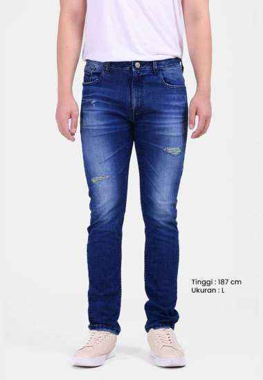 MANZONE - Celana Panjang Denim Pria Solange Slim Fit - Blue 31 Blue