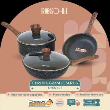 Roschel Chroma Granite 5pcs/ Panci Granite anti lengket