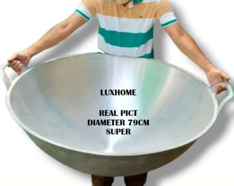 KUALI SUPER NO 32 - KUALI EXTRA JUMBO 79CM ALUMUNIUM COR IRON CAST / WAJAN PENGGORENGAN TERBESAR SUP