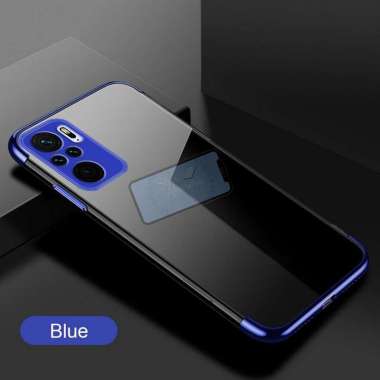 Xiaomi Redmi Note 10 Pro Case Luxury Clear Transparent Plating Case Redmi Note 10 Pro Biru