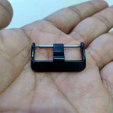 BUCKLE TALI JAM TANGAN GESPER 26MM POLOS HITAM STAINLESS PRIA