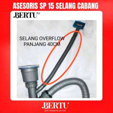 SPAREPART AFUR SELANG PEMBUANGAN BAK CUCI PIRING 2 LUBANG DOUBLE DENGAN OVERFLOW SP 15 SELANG CABANG