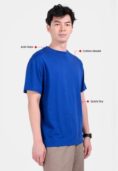 MANZONE - Kaos Lengan Pendek Pria Lingard 5 Slim Fit - Blue Blue L