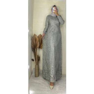 GAMIS PESTA GAMIS BROKAT TILE PREMIUM GAMIS CANTIK DAN MEWAH TERBARU Ld105cm (L) G