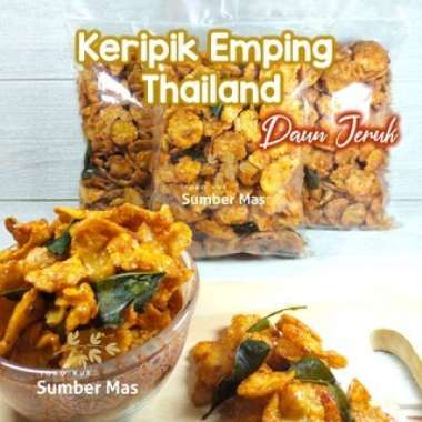 EMPING MELINJO 250 GR DENGAN DAUN JERUK MPING THAILAND / KUE EMPING Emping thailand