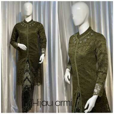 DRESS BRUKAT KEBAYA SET ROK BAHAN BROKAT TILE PREMIUM PLUS ROK BATIK PLISKET BURKAT KEBAYA CANTIK ME