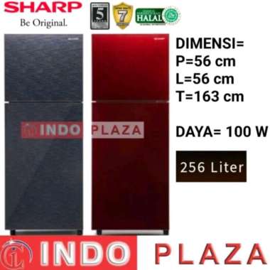 KULKAS SHARP 2 PINTU SJ-326XG MODEL PINTU KACA