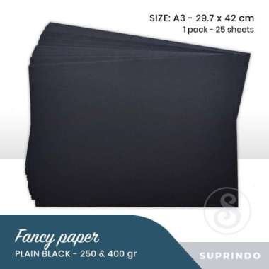 Fancy paper/Kertas Hitam Polos Tebal A3 A3,400gr