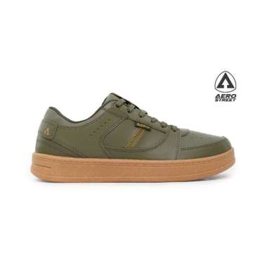 Aerostreet 37-44 Hoops Low 2.0 Gum Olive Olive - Sepatu Sneakers Casual 44