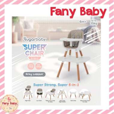 SUGAR BABY SUPER HIGH CHAIR 6in1 GREY LEATHER