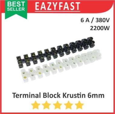 Terminal Block Krustin 6mm 5A Panel Listrik PLN Terminal Screw Cable Blok 6 mm A Sambungan Kabel Hit