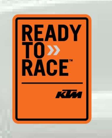 Sticker KTM READY TO RACE untuk mobil hilux, strada, navara, triton.