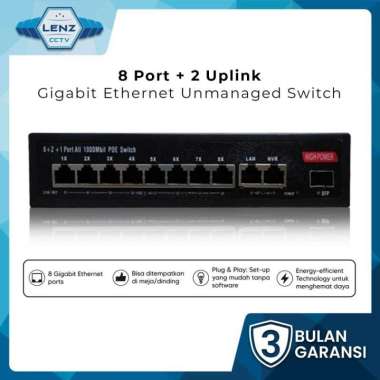 Switch POE Gigabit 8 Port + 2 Uplink & SFP / Switch POE 8 Port