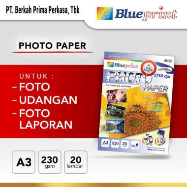 Kertas Foto Glossy , Glossy Photo Paper BLUEPRINT A3 230 gsm