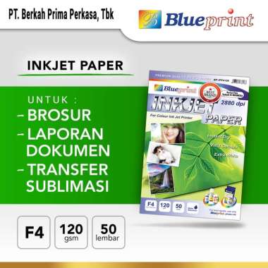 Kertas Matte , Inkjet Photo Paper BLUEPRINT F4 120 gsm - Isi 50 lembar