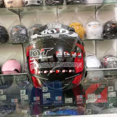 HELM KYT DJ MARU VENOM BLACK DOFF/SILVER ORIGINAL L