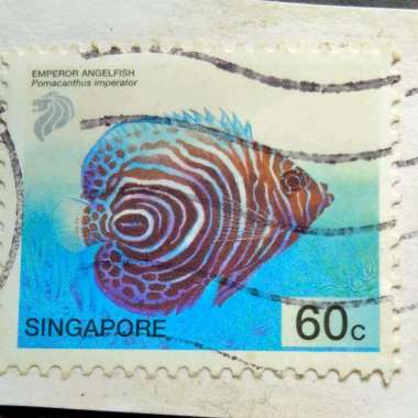 Koleksi Filateli Perangko Singapore Seri Ikan Emperor