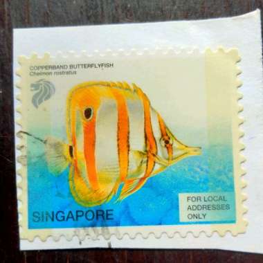 Koleksi Filateli Perangko Singapore Seri Ikan Copperband