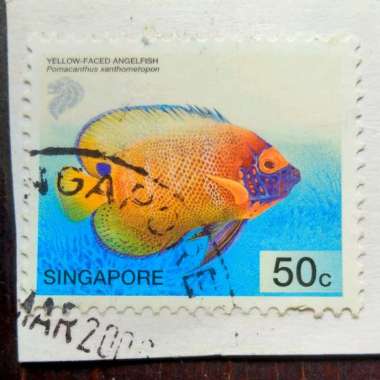 Koleksi Filateli Perangko Singapore Seri Ikan Yellow