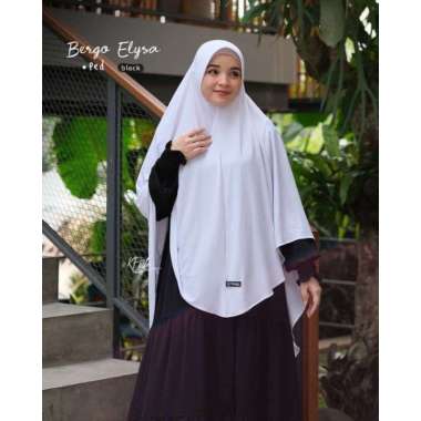 Jilbab bergo dewasa Elysa | Bergo ped | Khumaira syar'i | bergo Jersey ity crepe XL Putih